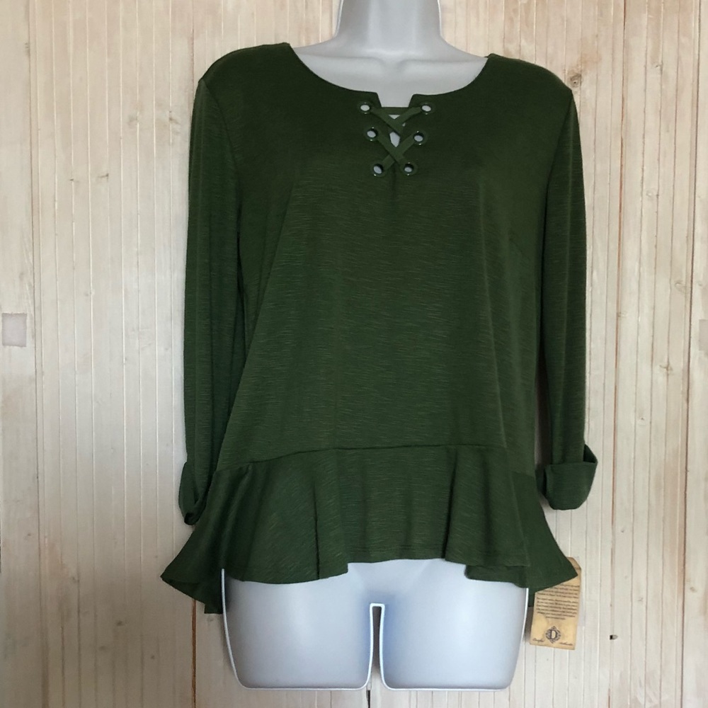 Democracy Green Long Sleeve Top